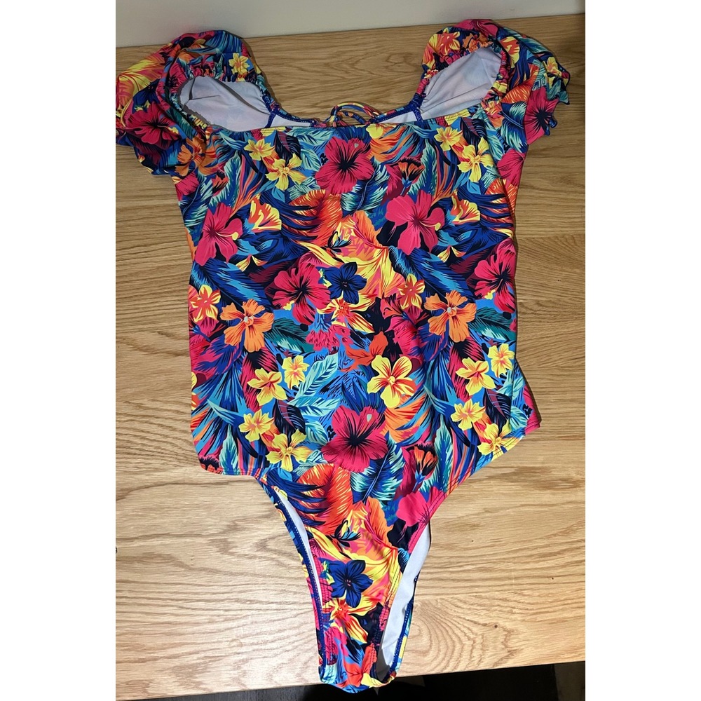 Tropical Flower SWIM ONE-PIECE BATHING SUIT‎ WOMENS SIZE 4XL *BEAUTIFUL!!*